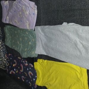 5 elastic band spandex type girls shorts bundle. Yellow has small stand as seen